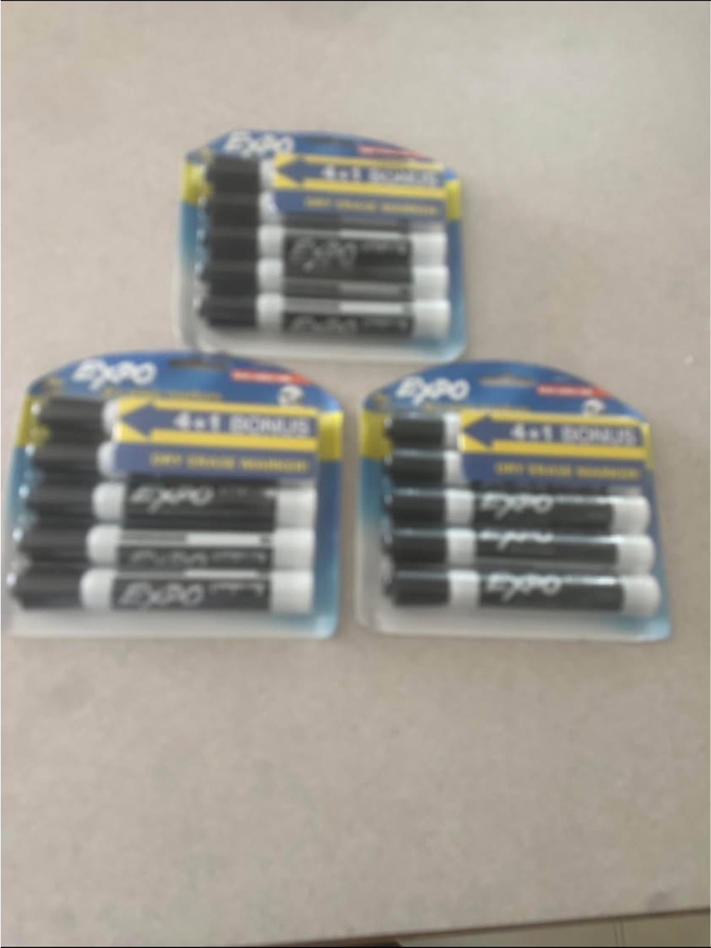 Expo Dry Erase Markers Black Chisel Tip Low Odor Lot of 15 NEW